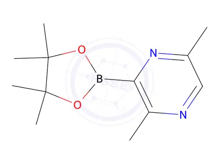 Chemical structure of 2,5-Dimethyl-3-(4,4,5,5-tetramethyl-1,3,2-dioxaborolan-2-yl)pyrazine