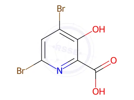 Chemical structure of 4,6-Dibromo-3-hydroxypicolinic acid
