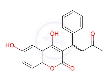 Chemical structure of Warfarin Sodium Impurity 21 (6-Hydroxy Warfarin)