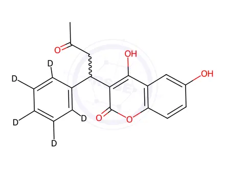 Chemical structure of 6-Hydroxy Warfarin-d5