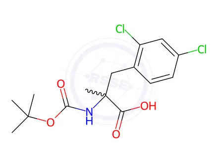 Chemical structure of N-Boc-2,4-dichloro-a-methyl-DL-phenylalanine