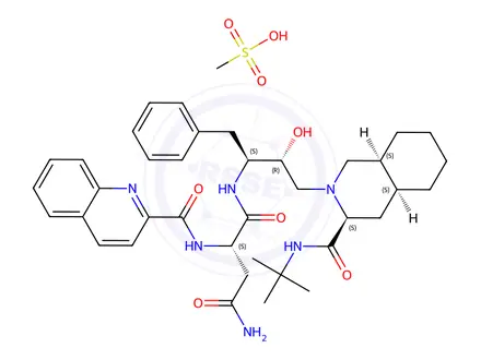Chemical structure of Saquinavir Mesilate