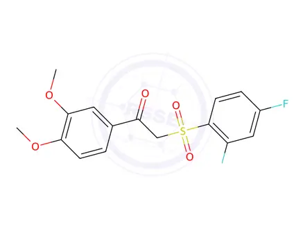 Chemical structure of 2-((2,4-Difluorophenyl)sulfonyl)-1-(3,4-dimethoxyphenyl)ethan-1-one
