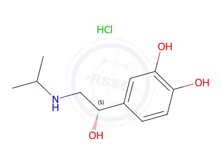 Chemical structure of (+)-Isoproterenol hydrochloride