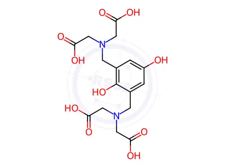 Chemical structure of ((3-[(BIS-CARBOXYMETHYL-AMINO)-METHYL]-2,5-DIHYDROXY-BENZYL)-CARBOXYMETHYL-AMINO)-ACETIC ACID
