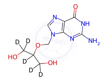 Chemical structure of Ganciclovir-d5 Solution in Methanol