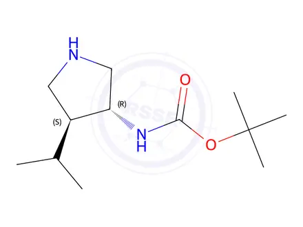 Chemical structure of Tert-butyl ((3R,4S)-4-isopropylpyrrolidin-3-yl)carbamate