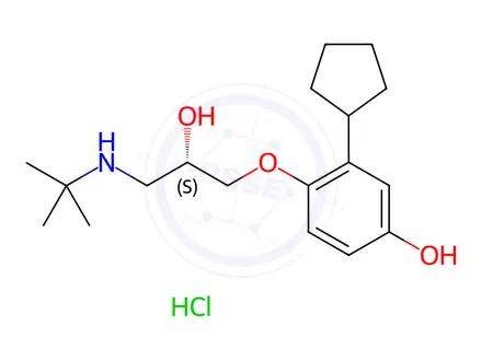 Chemical structure of (S)-4-Hydroxy Penbutolol Hydrochloride