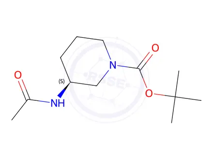 Chemical structure of (S)-tert-Butyl 3-acetamidopiperidine-1-carboxylate