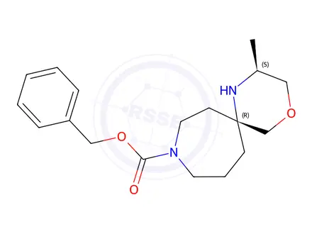 Chemical structure of Benzyl (2S,6R)-2-methyl-4-oxa-1,9-diazaspiro[5.6]Dodecane-9-carboxylate