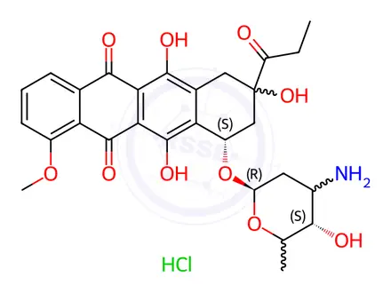 Chemical structure of Daunorubicin Hydrochloride-Impurity F (Monohydrochloride Salt)