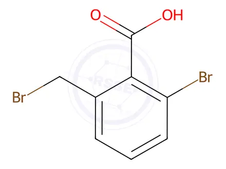 Chemical structure of Benzoic acid, 2-bromo-6-(bromomethyl)-