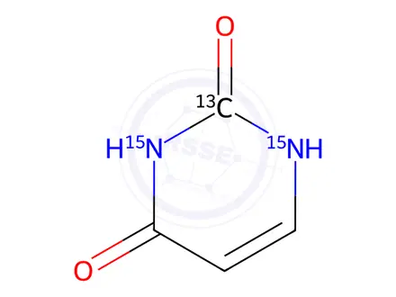 Chemical structure of Uracil-13C,15N2