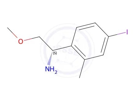 Chemical structure of (S)-1-(4-iodo-2-methylphenyl)-2-methoxyethanamine
