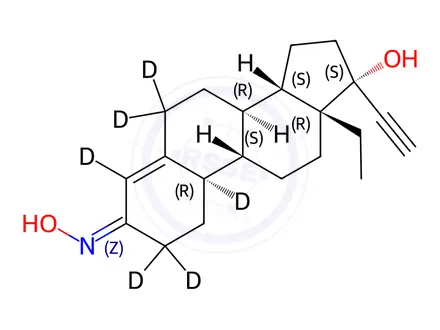 Chemical structure of 17-Desacetyl Norgestimate-[D6]