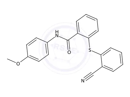 Chemical structure of 2-((2-Cyanophenyl)thio)-N-(4-methoxyphenyl)benzamide