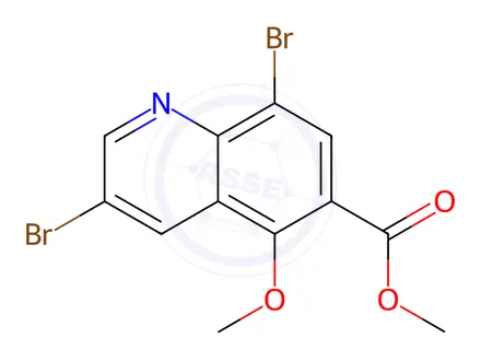Chemical structure of Methyl 3,8-dibromo-5-methoxyquinoline-6-carboxylate