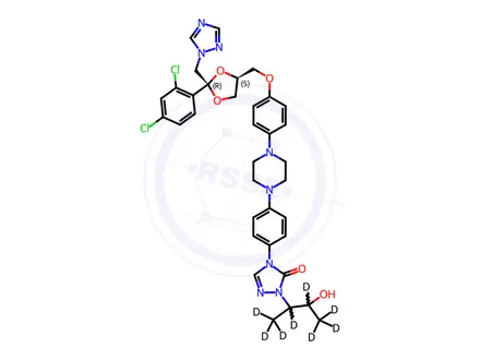 Chemical structure of Hydroxy Itraconazole D8