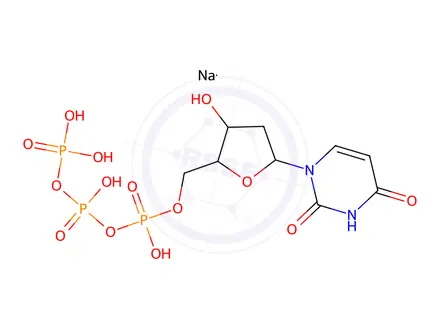 Chemical structure of 2'-deoxy-uridine-5'-triphosphate tetrasodium salt