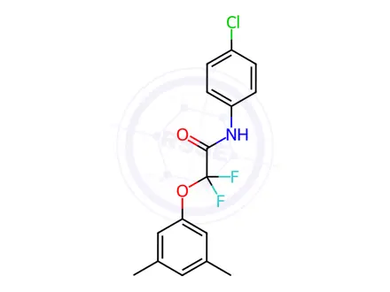 Chemical structure of N-(4-Chlorophenyl)-2-(3,5-dimethylphenoxy)-2,2-difluoroacetamide