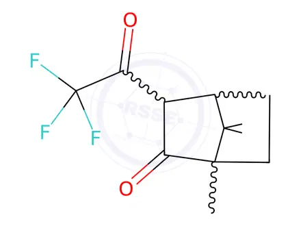 Chemical structure of (+)-3-(Trifluoroacetyl)camphor