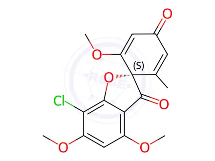 Chemical structure of Griseofulvin Impurity 2 ((-)-Dehydro Griseofulvin)
