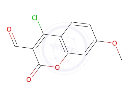 Chemical structure of 4-Chloro-7-methoxy-2-oxo-2H-chromene-3-carbaldehyde