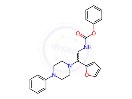 Chemical structure of Phenyl (2-(furan-2-yl)-2-(4-phenylpiperazin-1-yl)ethyl)carbamate