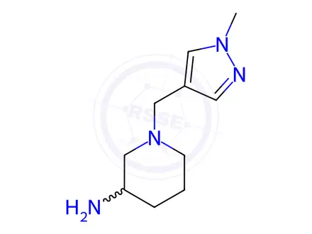 Chemical structure of 1-((1-Methyl-1H-pyrazol-4-yl)methyl)piperidin-3-amine
