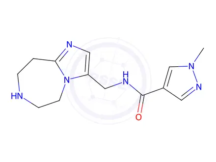 Chemical structure of 1-Methyl-N-((6,7,8,9-Tetrahydro-5H-Imidazo[1,2-D][1,4]Diazepin-3-Yl)Methyl)-1H-Pyrazole-4-Carboxamide
