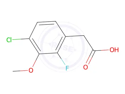 Chemical structure of 4-Chloro-2-fluoro-3-Methoxyphenylacetic acid, 97%