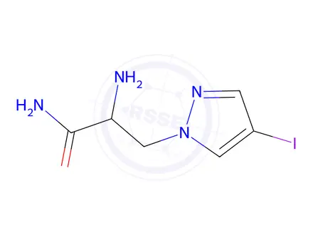 Chemical structure of 2-Amino-3-(4-iodo-1h-pyrazol-1-yl)propanamide