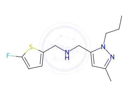 Chemical structure of 1-(5-fluoro-2-thienyl)-N-[(3-methyl-1-propyl-1H-pyrazol-5-yl)methyl]methanamine
