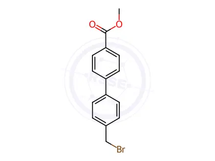 Chemical structure of 4'-(BROMOMETHYL)-[1,1'-BIPHENYL]-4-CARBOXYLIC ACID METHYL ESTER