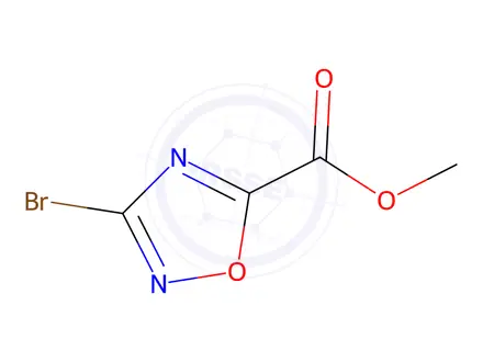 Chemical structure of 1,2,4-Oxadiazole-5-carboxylic acid, 3-bromo-, methyl ester