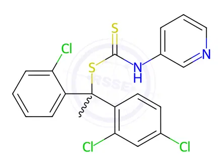 Chemical structure of (2-chlorophenyl)methyl (2,4-dichlorophenyl)methyl-3-pyridinylcarbonimidodithioate