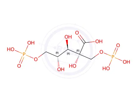 Chemical structure of 2-carboxyarabinitol 1,5-biphosphate