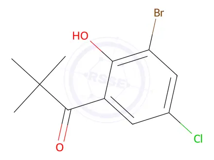 Chemical structure of 1-(3-Bromo-5-chloro-2-hydroxyphenyl)-2,2-dimethylpropan-1-one