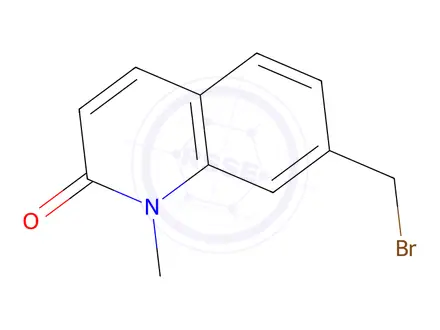 Chemical structure of 2(1H)-Quinolinone,7-(bromomethyl)-1-methyl-(9CI)