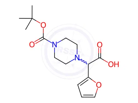 Chemical structure of 2-(4-Boc-piperazinyl)-2-(2-furanyl)acetic acid