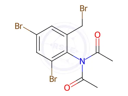 Chemical structure of 2-DIACETYLAMINO-3,5-DIBROMOBENZYL BROMIDE