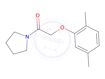 Chemical structure of Ethanone,2-(2,5-dimethylphenoxy)-1-(1-pyrrolidinyl)-