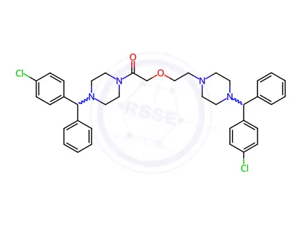 Chemical structure of Cetirizine 1-​[(4-​Chlorophenyl)​phenylmethyl]​piperazine Amide