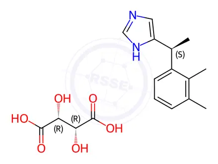 Chemical structure of 4-(1-(2,3-dimethylphenyl)ethyl)-1H-imidazole L-Tartaric acid