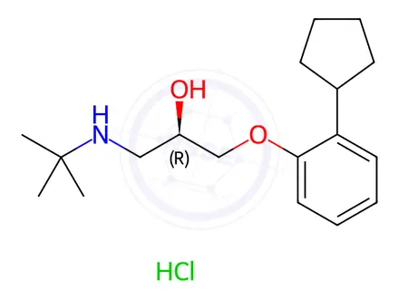 Chemical structure of (R)-Penbutolol Hydrochloride