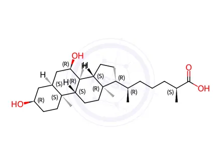 Chemical structure of (25S)-3α,7α-Dihydroxy-5β-cholestan-26-oic Acid
