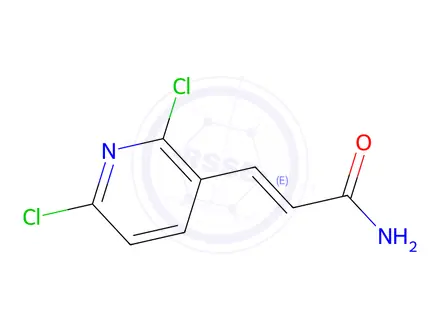 Chemical structure of (E)-3-(2,6-dichloropyridin-3-yl)acrylamide