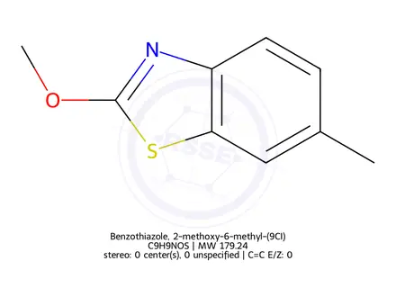 Chemical structure of Benzothiazole, 2-methoxy-6-methyl-(9CI)