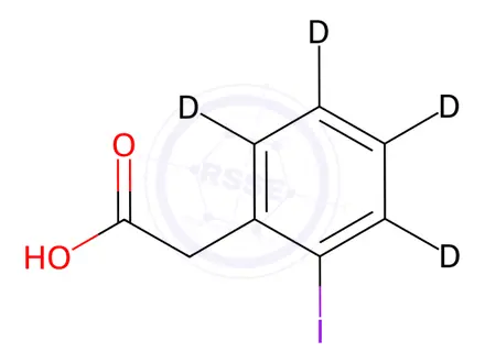Chemical structure of 2-(2-Iodophenyl-d4)acetic Acid