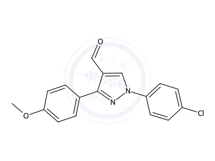 Chemical structure of 1-(4-Chlorophenyl)-3-(4-methoxyphenyl)-1H-pyrazole-4-carbaldehyde